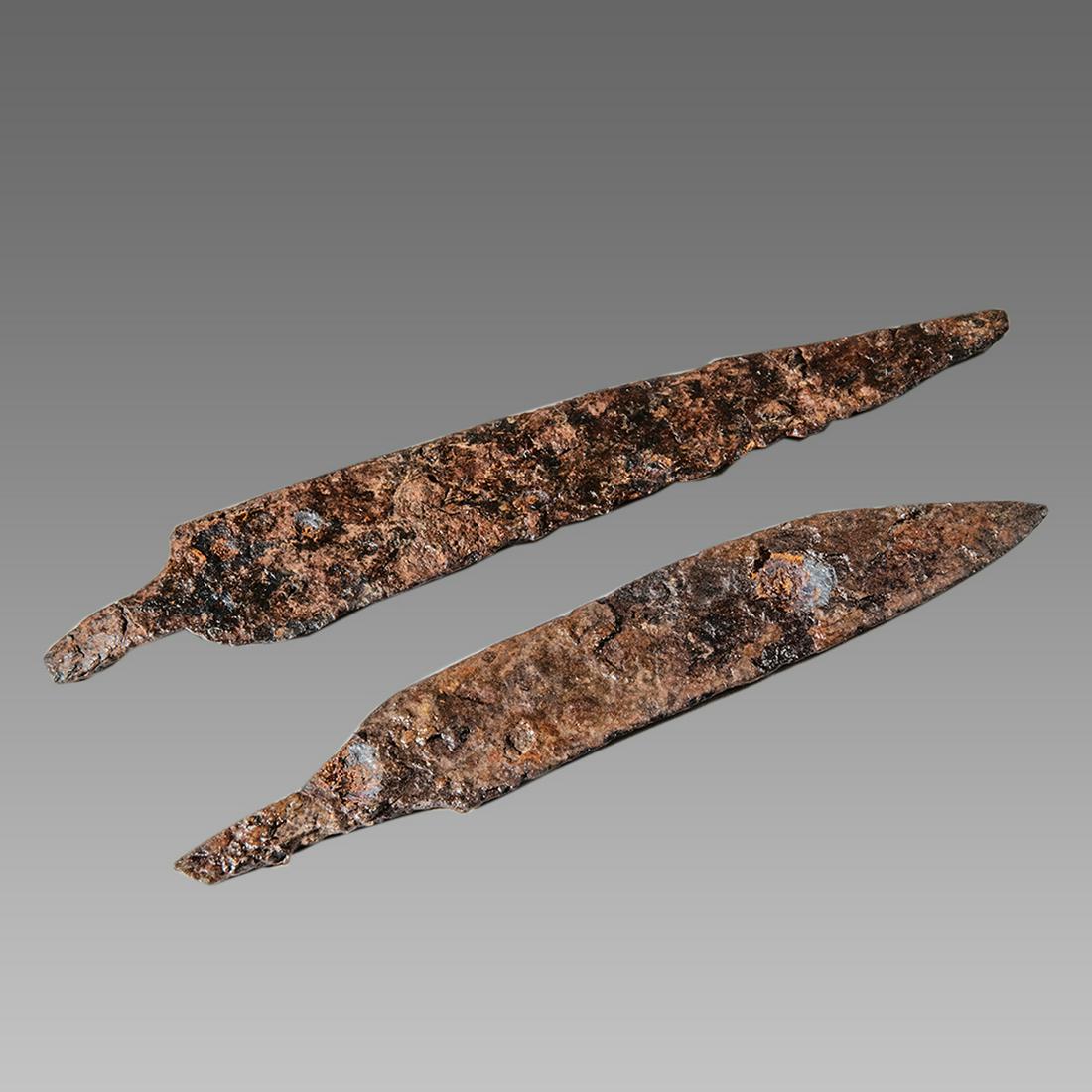 Lot of 2 Iron Knife Blades Crusader period c.14th cent (1 of 1)