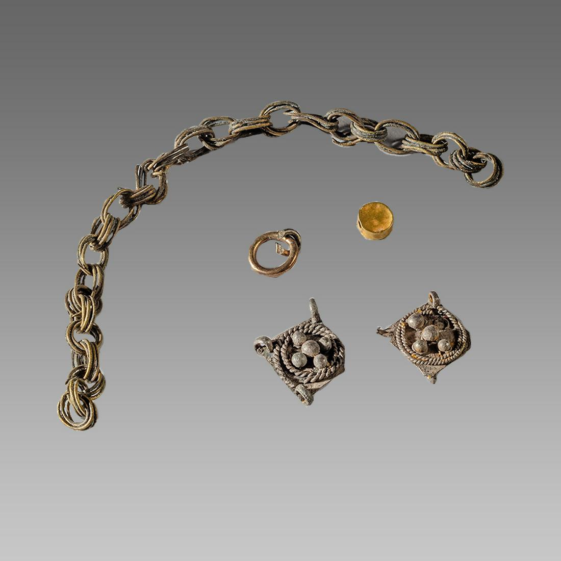 Lot of Ancient Roman/Byzantine Silver chain fragments (1 of 1)