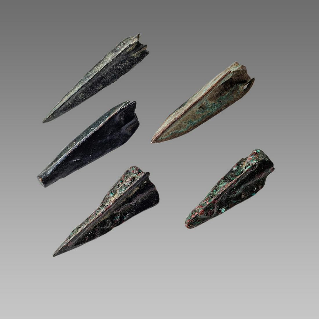 Lot of 5 Ancient Achaemenid Bronze Arrow heads (1 of 1)