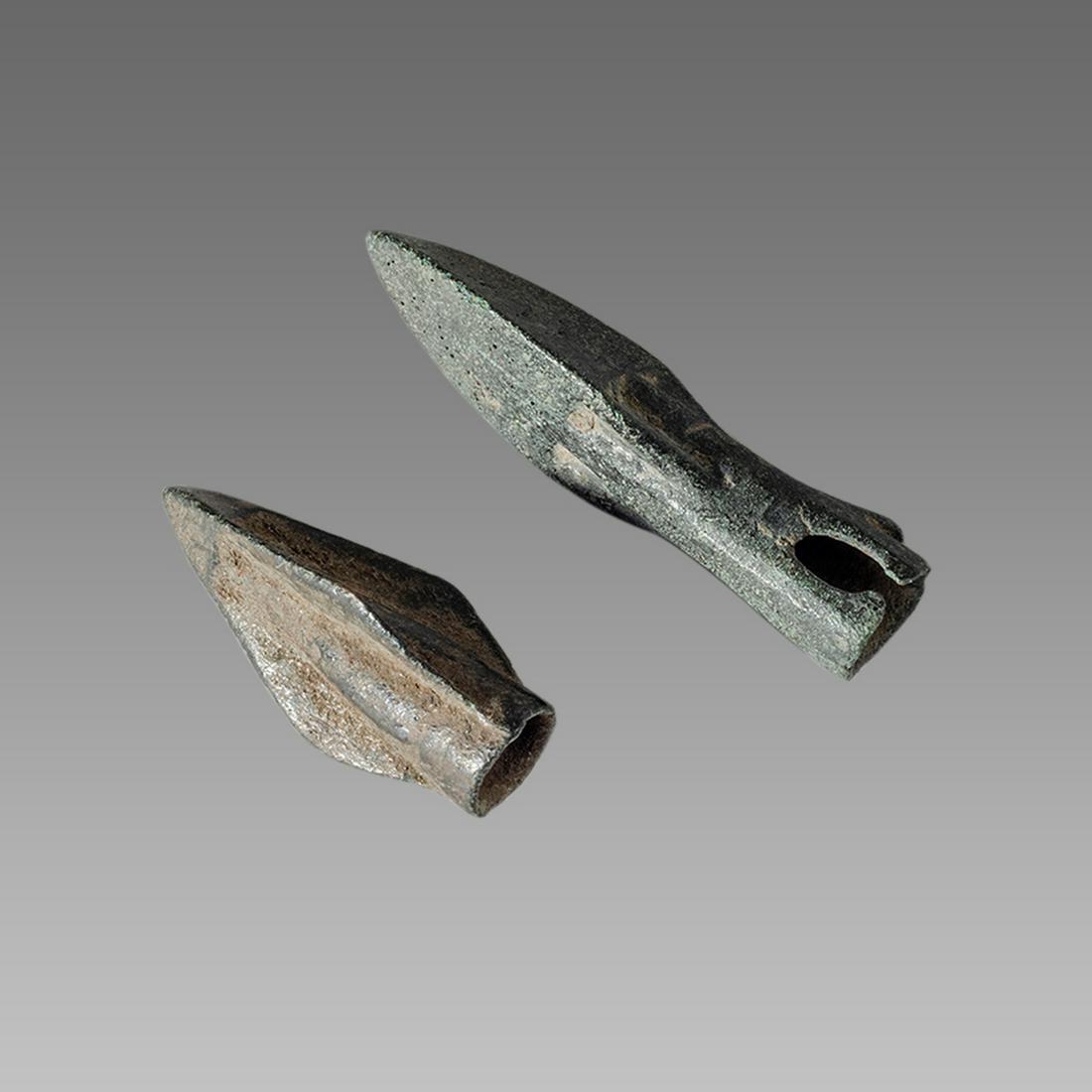 Lot of 2 Ancient Persia Bronze Arrow heads c.1000 BC. (1 of 1)