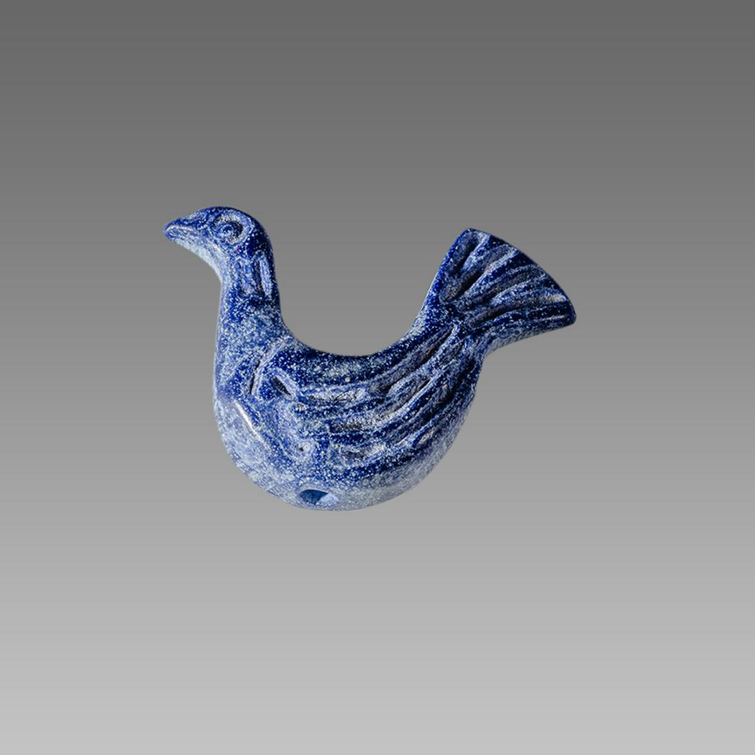 Islamic Lapis Lazuli Bird Amulet c.800-1200 AD.: Islamic Lapis Lazuli Bird Amulet c.800-1200 AD. Size 22 mm. Lapis Lazuli bird amulet with folded wings. Provenance: Ex Eldert Bontekoe, Pegasi. Ann Arbor Michigan, USA.