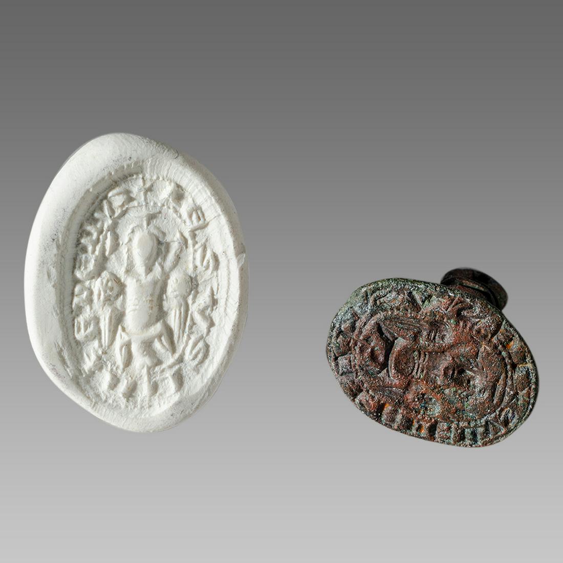 England, Bronze Seal Matrix WITH CHRIST, MARY (1 of 1)