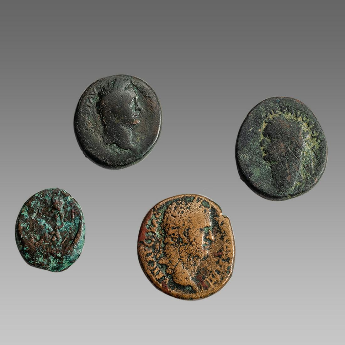 Lot of 4 Ancient Biblical Judaean Bronze Coins Judaea (1 of 2)