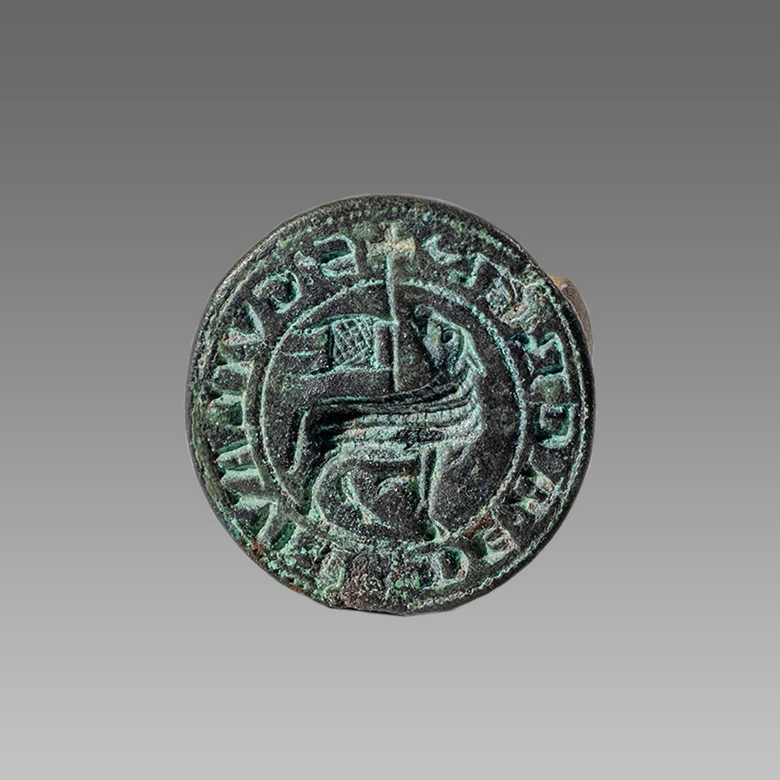 Spain, Bronze Seal Ring Matrix c.13th-14th century AD. (1 of 2)