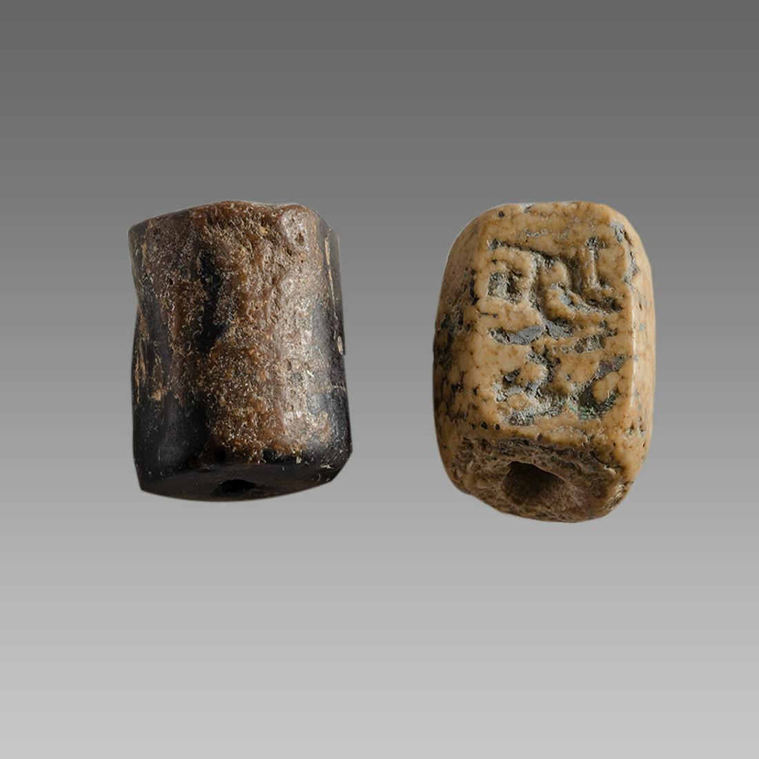 lot of 2 Near Eastern Style Seals with figures, (1 of 1)