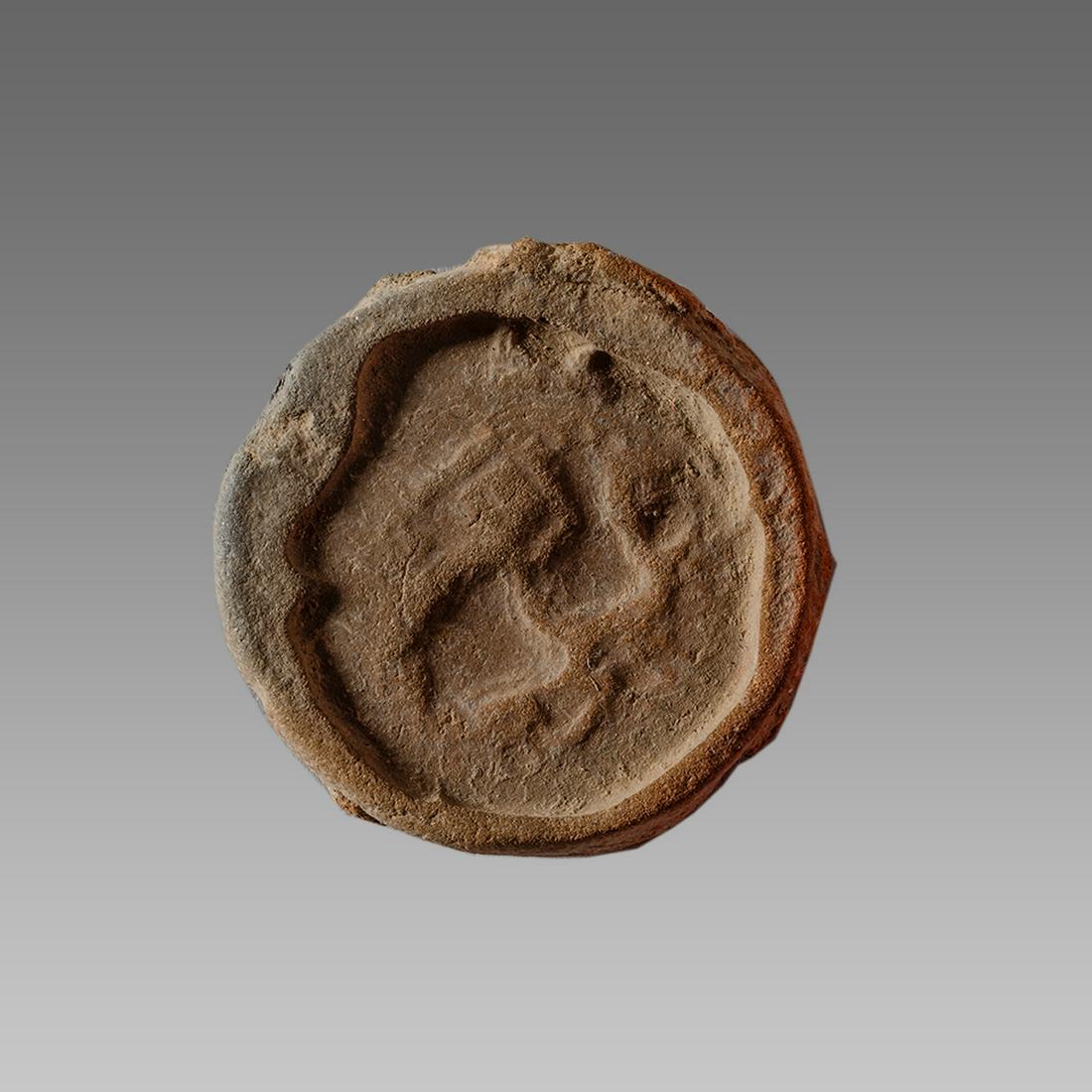 Roman Terracotta Theater Token with Deers c.2nd cent (1 of 1)