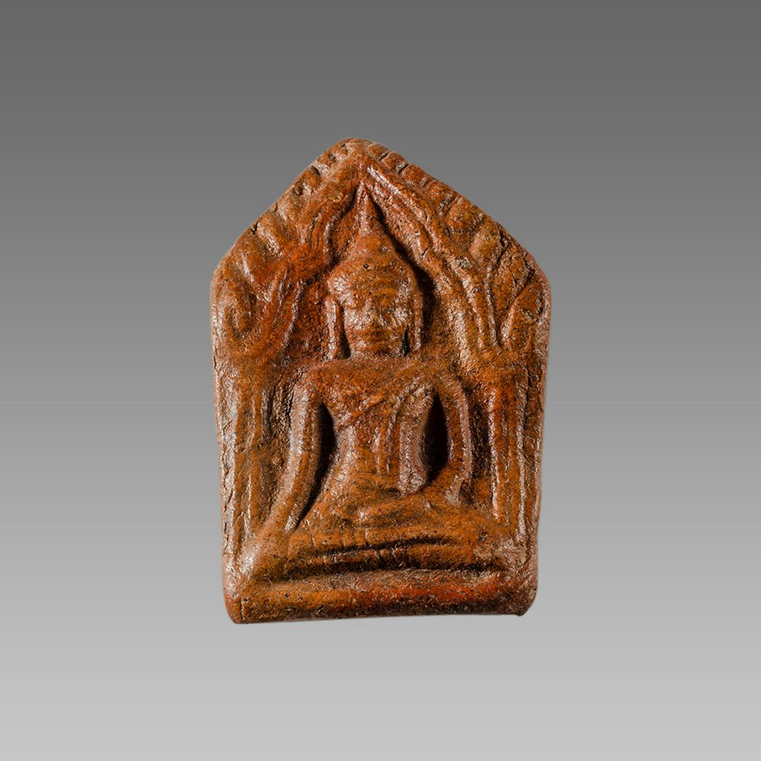 Thailand, Old Bddhist prayer charm c.1820's.: Thailand, Old Bddhist prayer charm c.1820's. Size 1 3/4 inches. Provenance: Ex Eldert Bontekoe, Pegasi. Ann Arbor Michigan, USA.