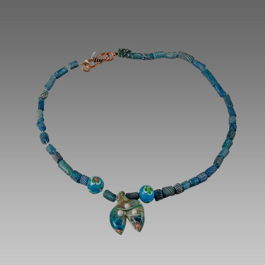 Roman Style Blue Glass Beads Necklace. (1 of 1)