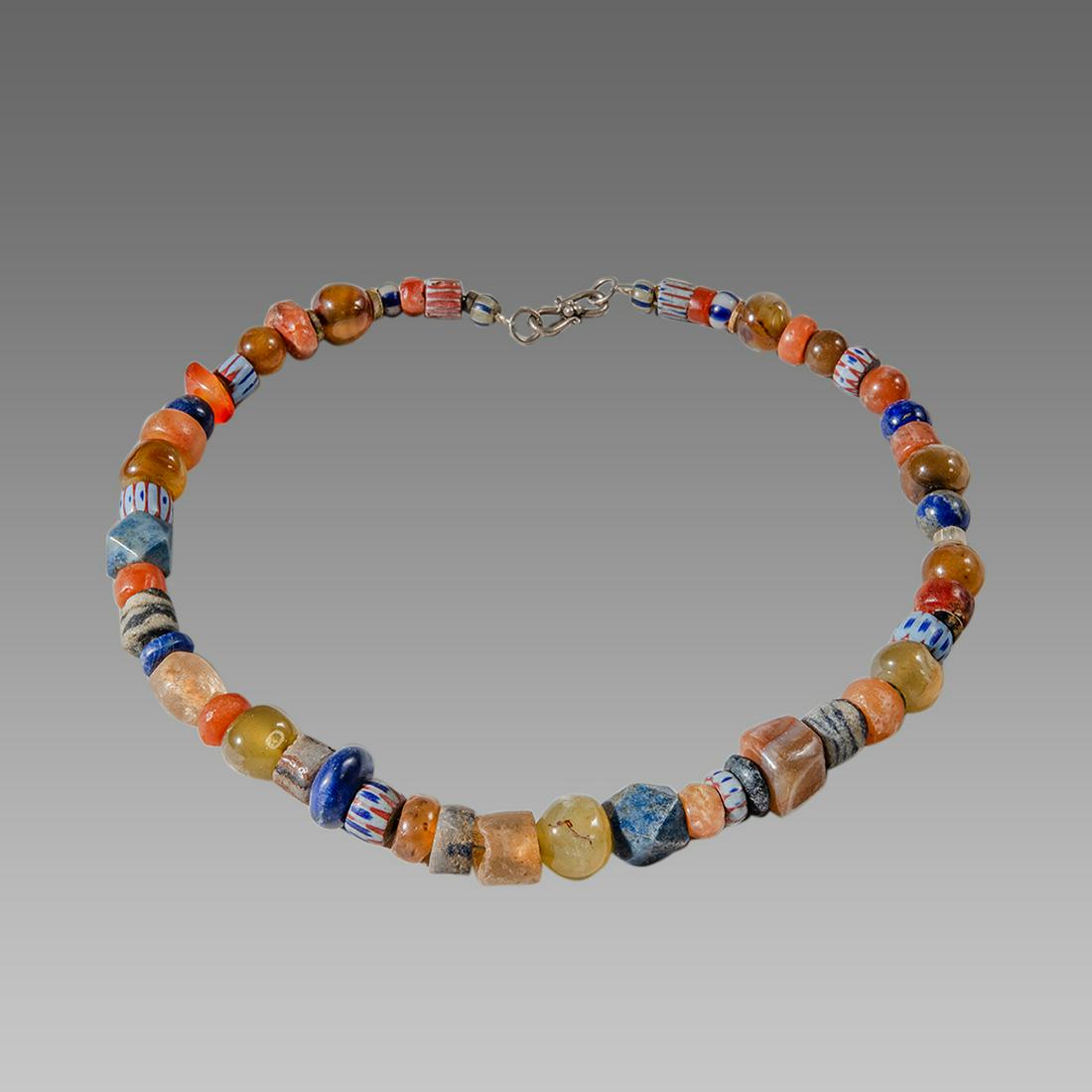 Roman Style Agate, lapis lazuli and glass Beads (1 of 1)