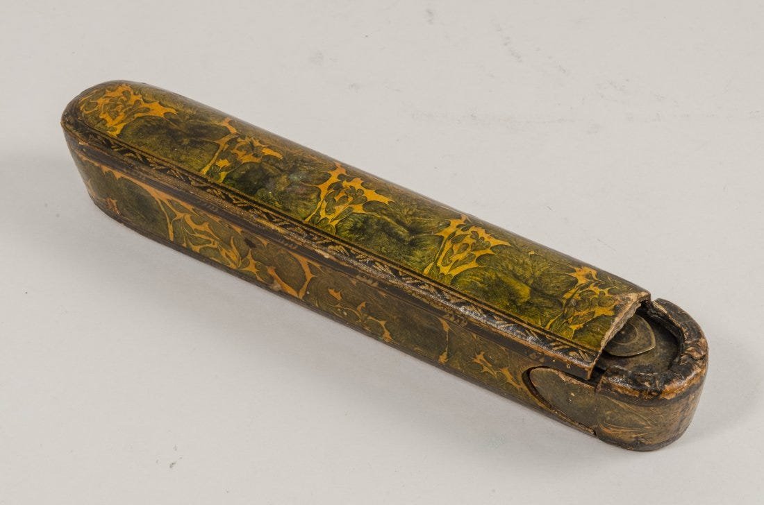 19th century Persian Papier Mache Qalamdan pen box. (1 of 2)