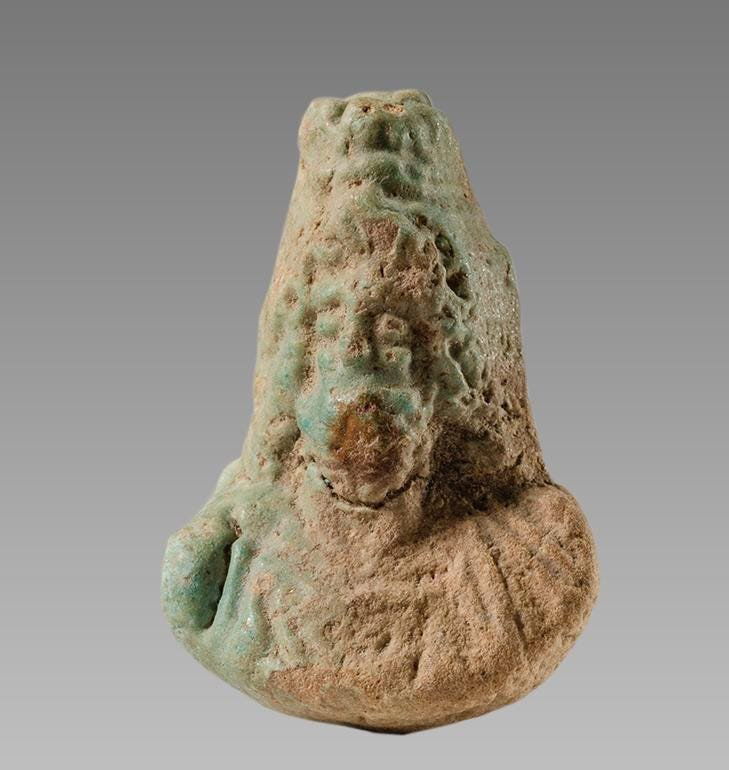 Ancient EGYPTIAN Faience Bust Of Zeus Serapis c.3rd cen (1 of 2)