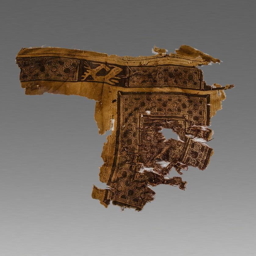 Ancient Egyptian Coptic Textile Fragment c.5th century (1 of 2)