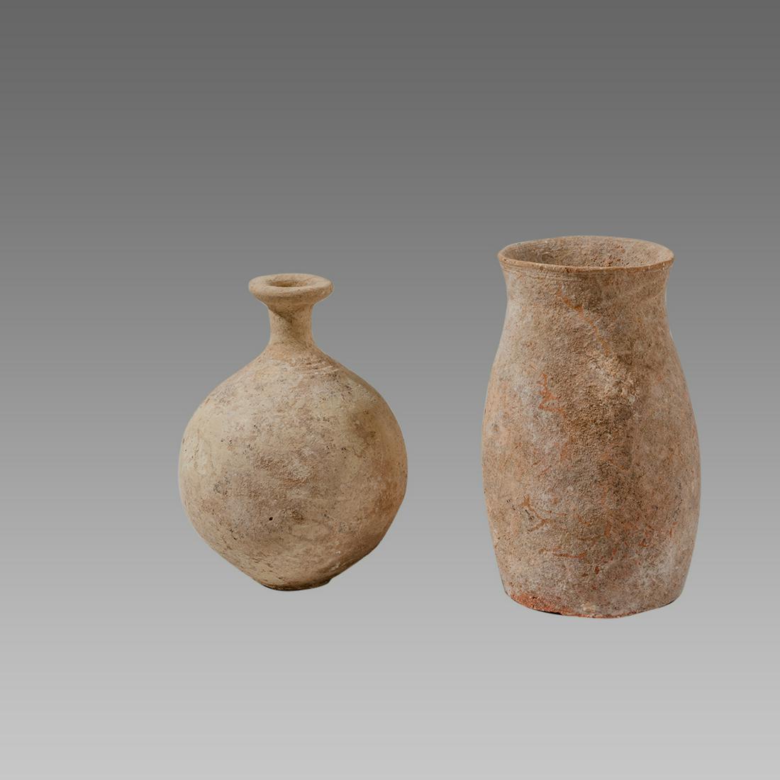Lot of 2 Ancient Holy Land Iron Age Pottery Vessels (1 of 2)