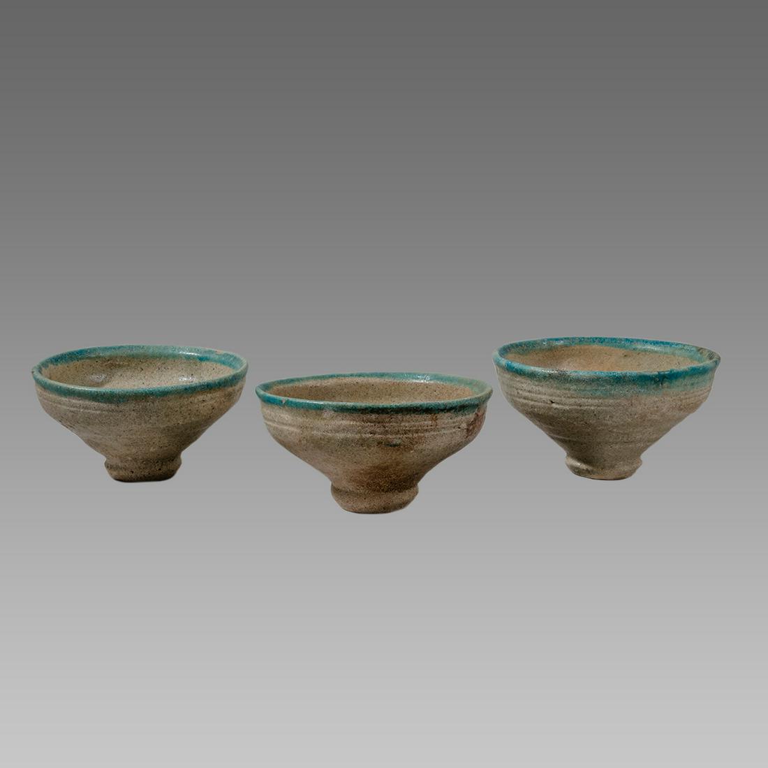 Lot of 3 Ancient Islamic Ceramic Bowls c.14th century (1 of 2)