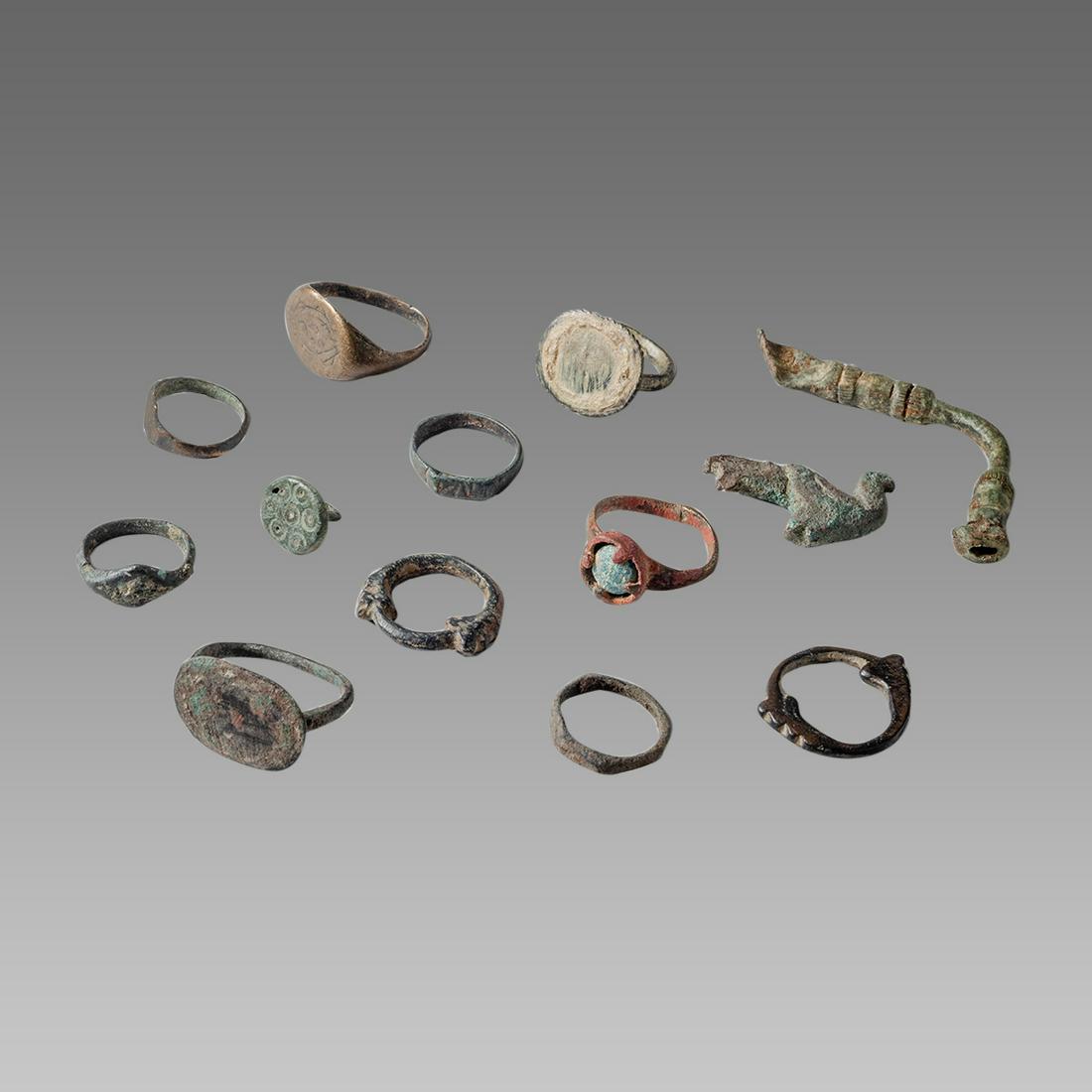Lot of 13 Ancient Roman Bronze Rings c.2nd-3rd century (1 of 1)