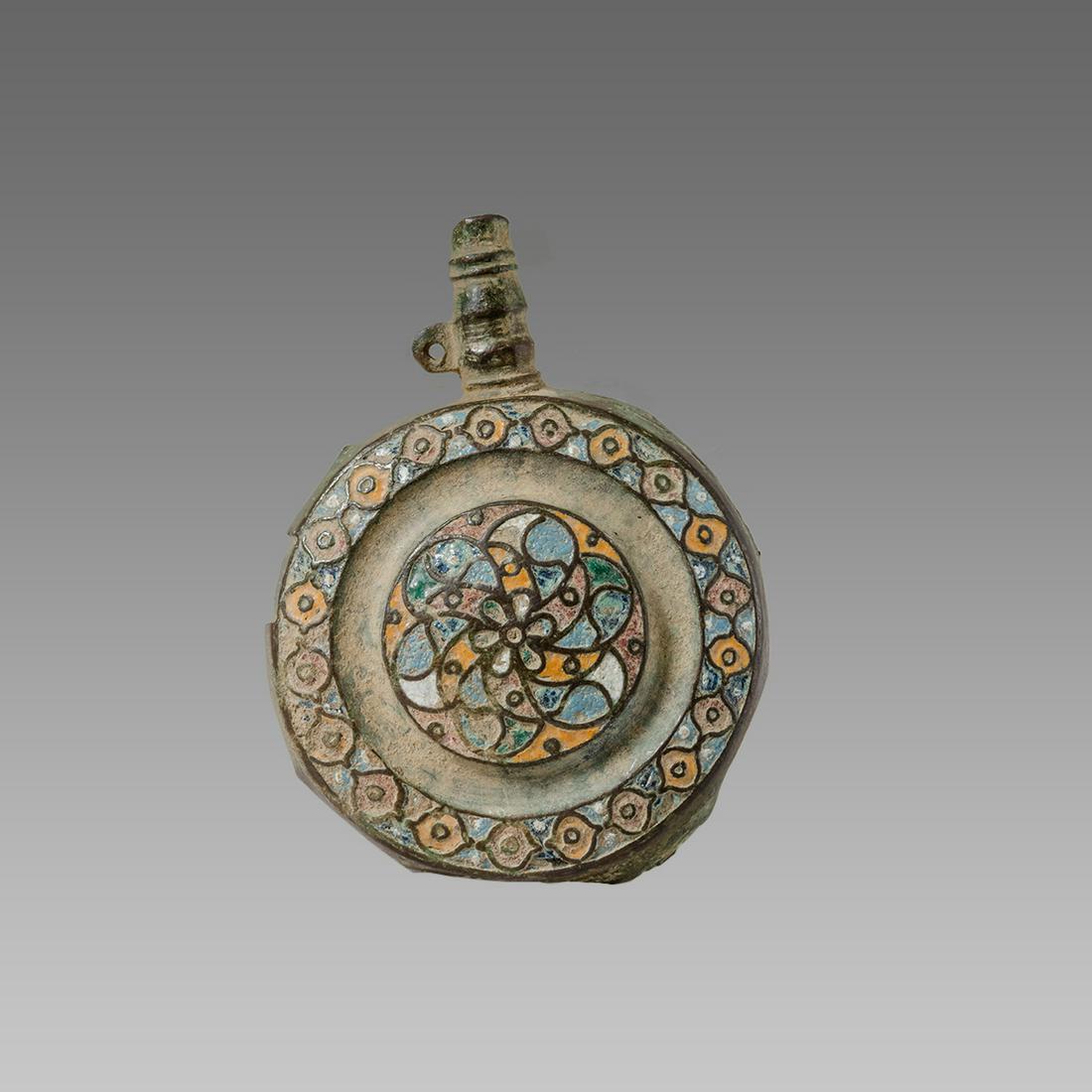 Ancient Islamic Bronze Oil Vessel with Enamel c.8th (1 of 1)