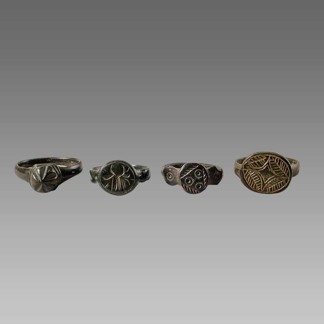 Lot of 4 Ancient Roman Bronze Rings c.2nd century AD. (1 of 1)