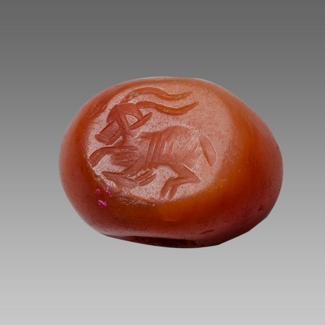 Ancient Sasanian Agate Seal with Deer c.5th century AD. (1 of 2)