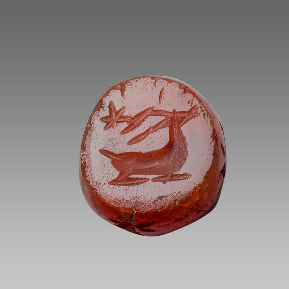 Ancient Sasanian Agate Seal with Deer c.5th century AD. (1 of 3)