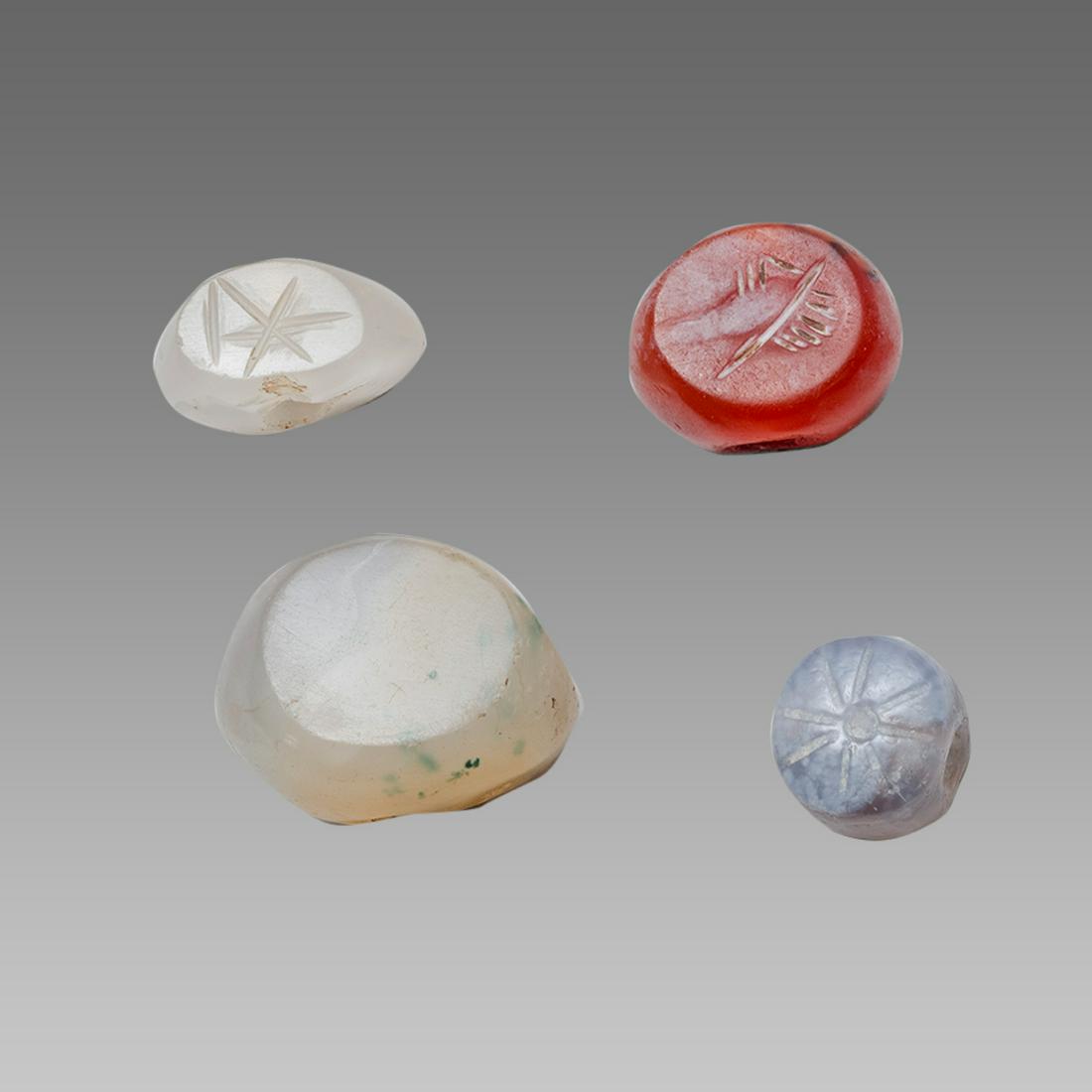 Lot of 4 Ancient Sasanian Agate Seals c.5th century AD. (1 of 2)
