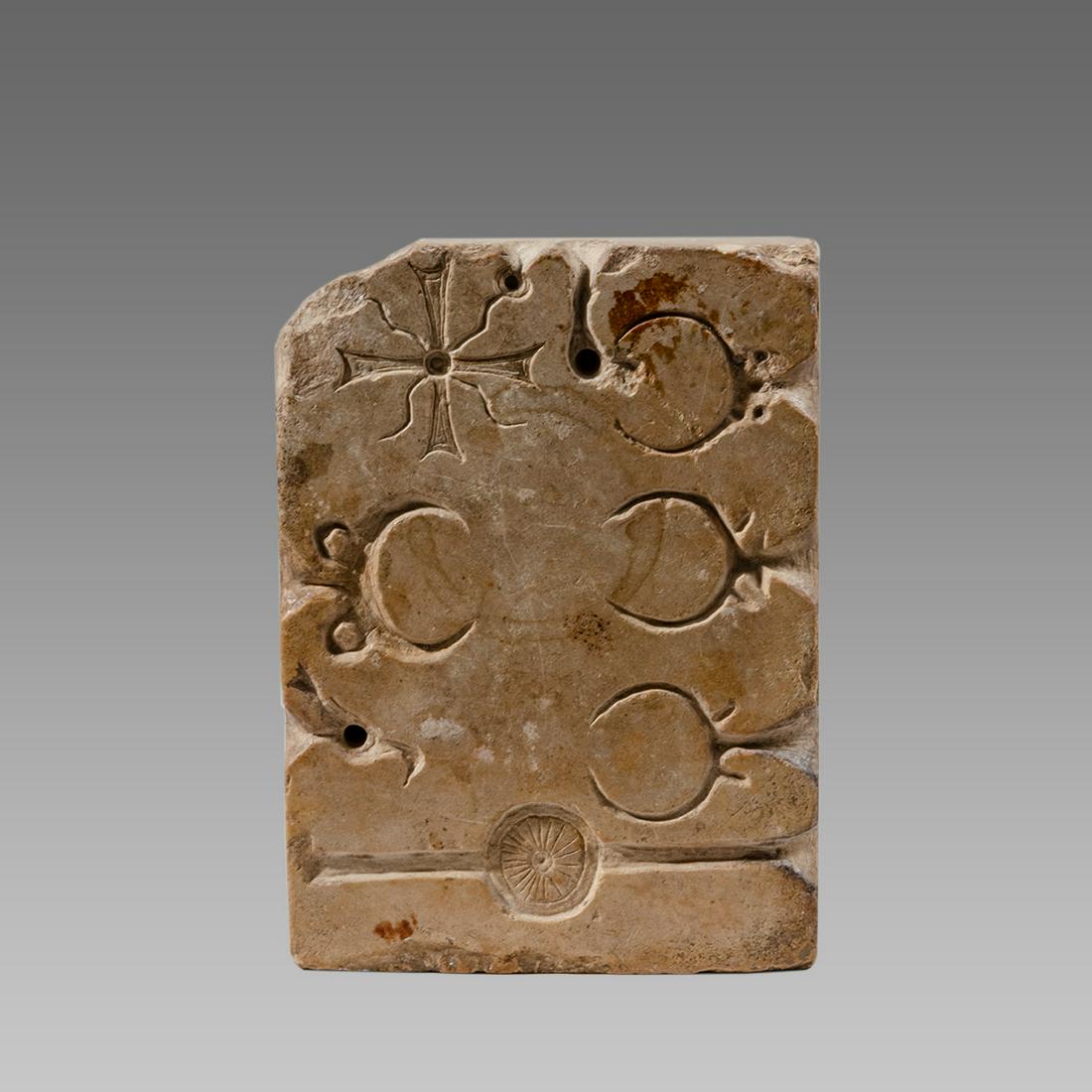 Ancient Byzantine Limestone fragment with Cross c.600 (1 of 2)