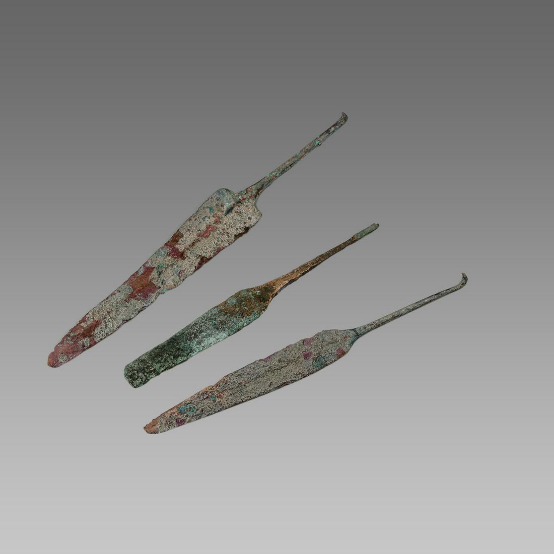 Lot of 3 Luristan Bronze Spear Points c.1000 BC. (1 of 1)