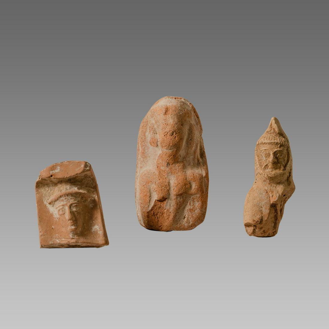 Lot of 3 Ancient Phoenician Terracotta Idols c.5th cent (1 of 1)
