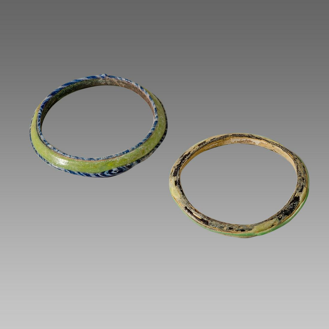 Lot of 2 Ancient Roman Mosiac Glass Bracelets c.2nd (1 of 1)
