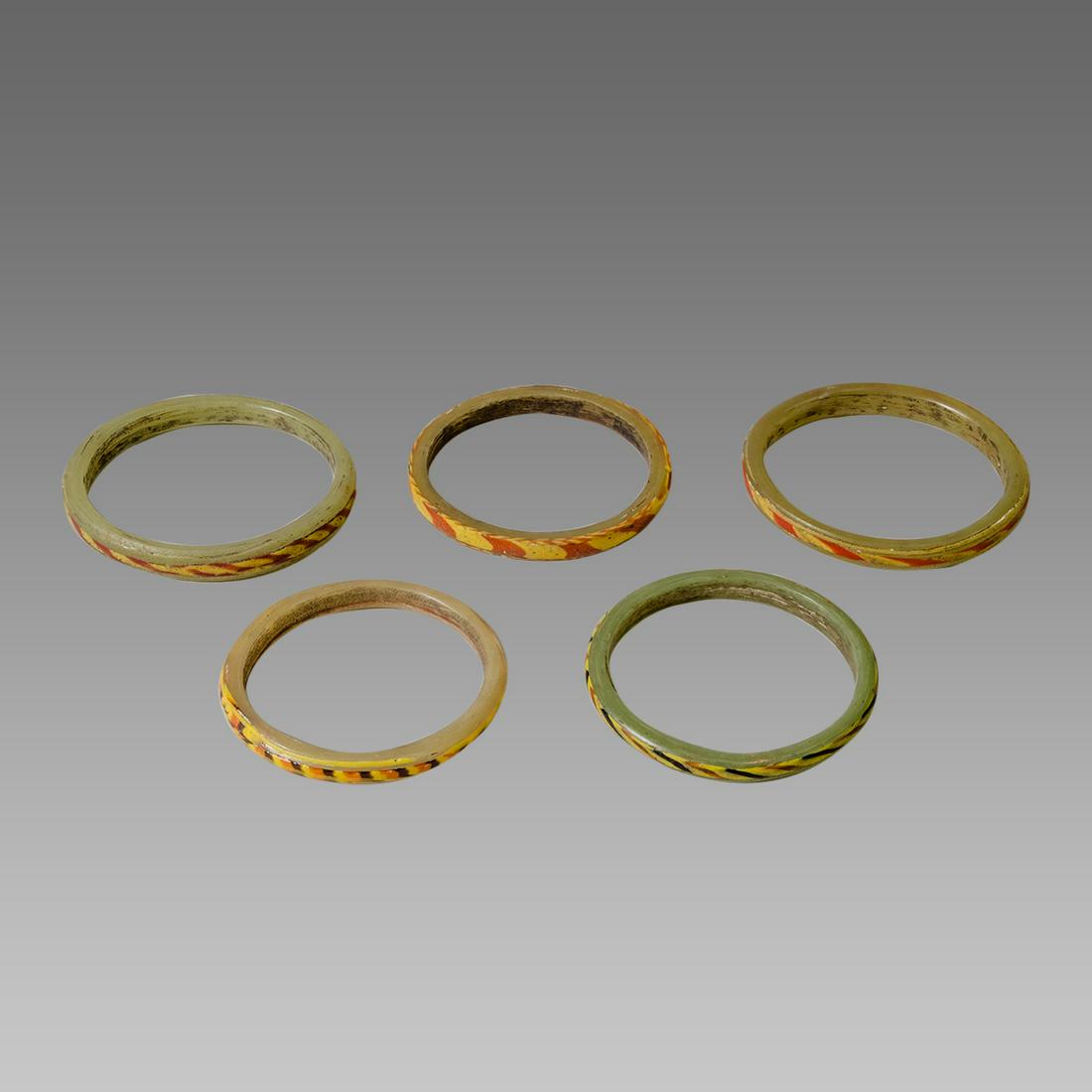 Lot of 5 Ancient Islamic Mosiac Glass Bracelets c.2nd (1 of 1)