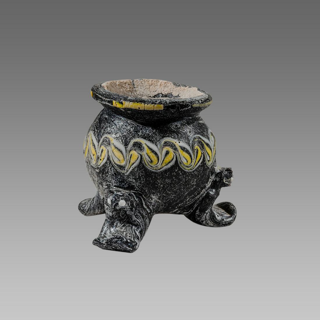 Islamic Style Mosaic millefiori glass Footed Vessel (1 of 3)