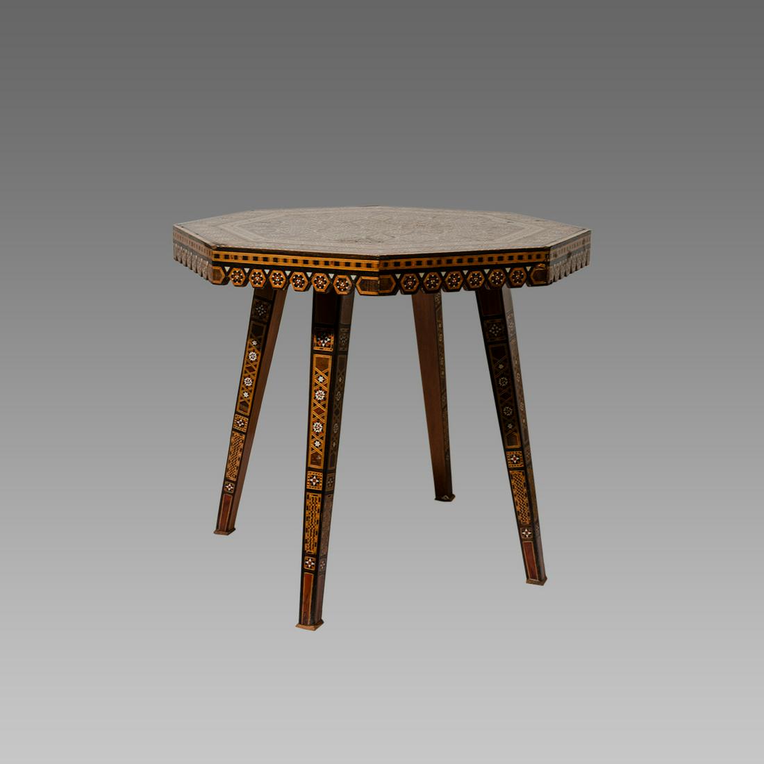 Antique Middle Eastern Wood Table Syria, Morrish. (1 of 2)