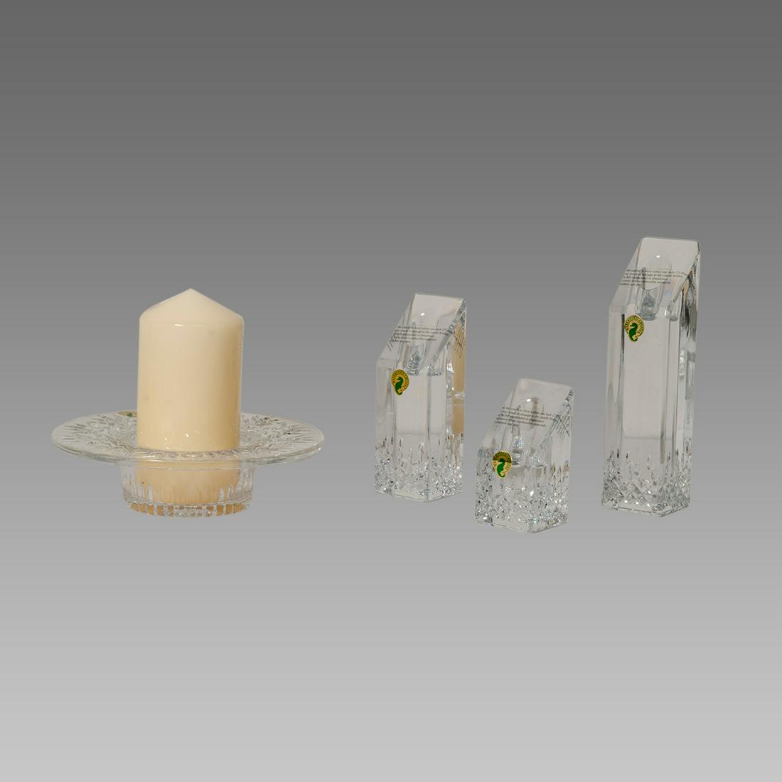 Lot of 4 Waterford. Crystal candlestick, Irland, (1 of 2)
