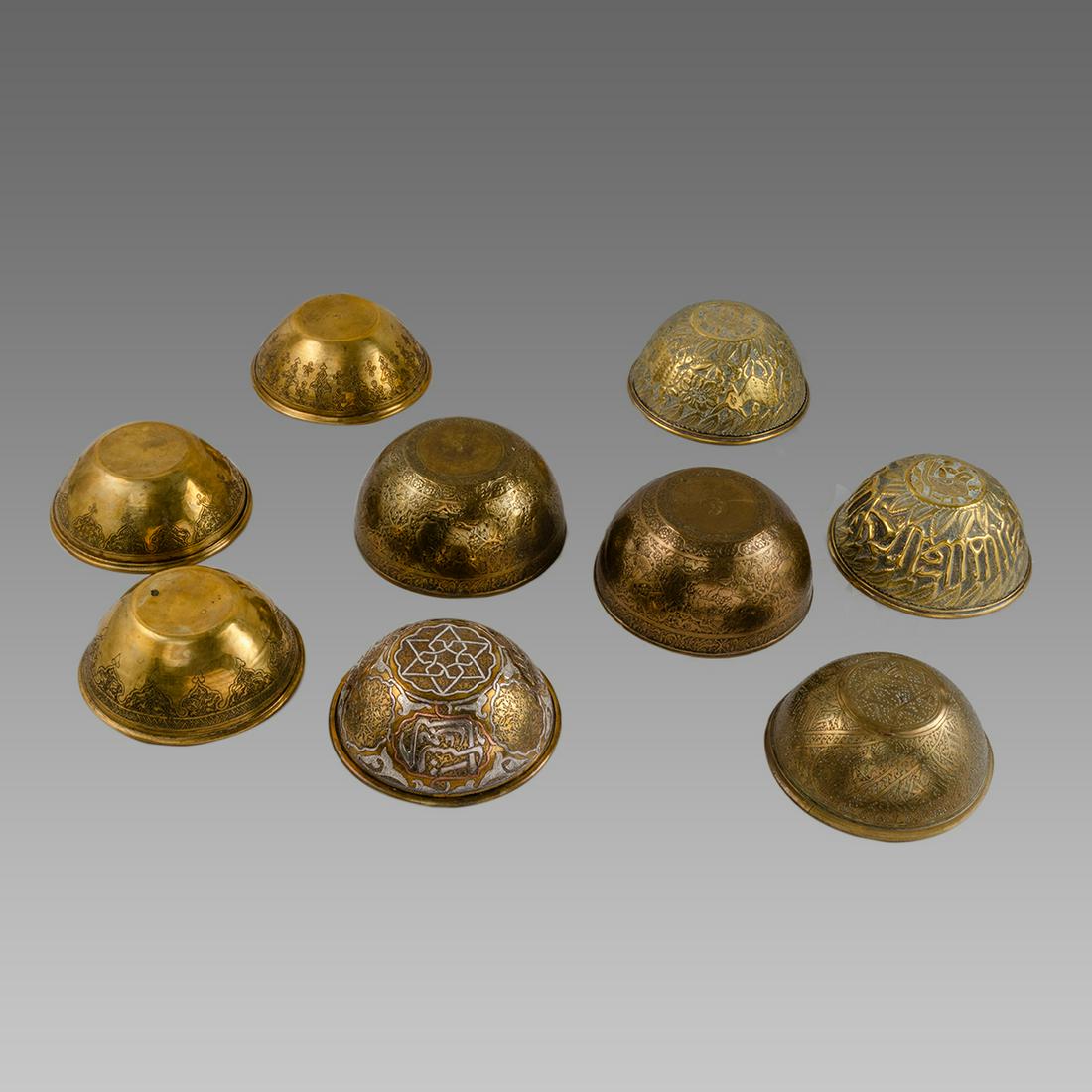 Middle Eastern Islamic Syrian Brass Bowls (9). (1 of 2)
