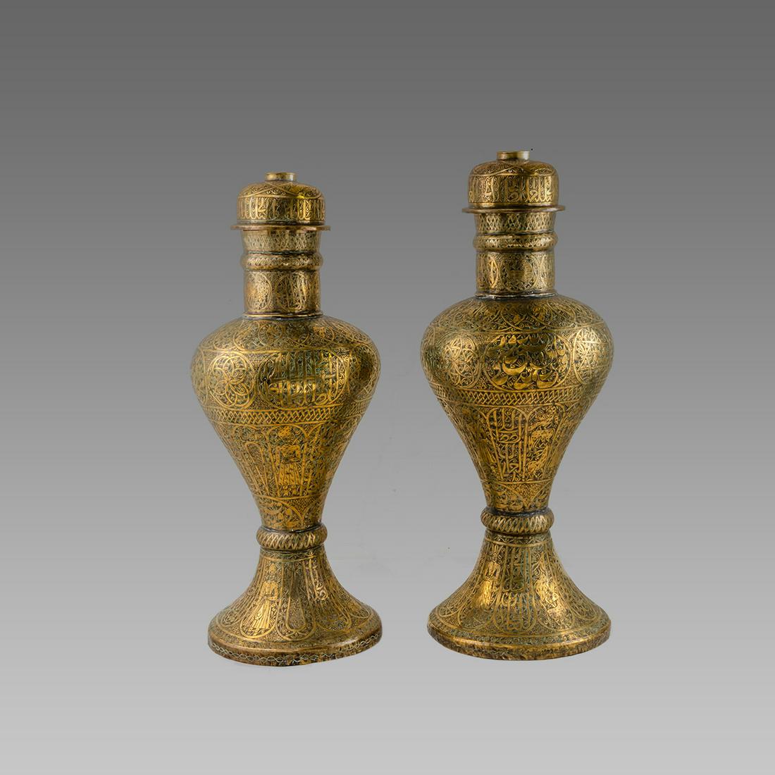 Pair of Antique Middle eastern brass Urns. (1 of 1)