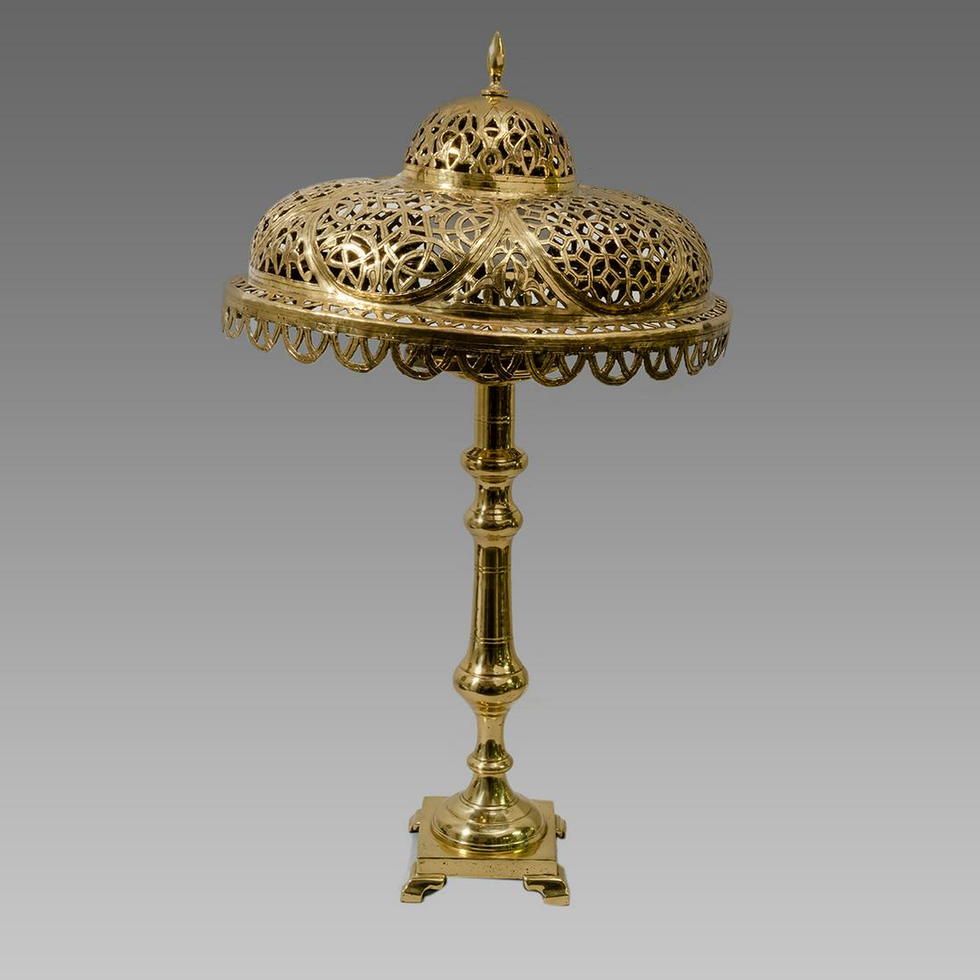 Antique Middle eastern brass Table Lamp with Shade. (1 of 1)