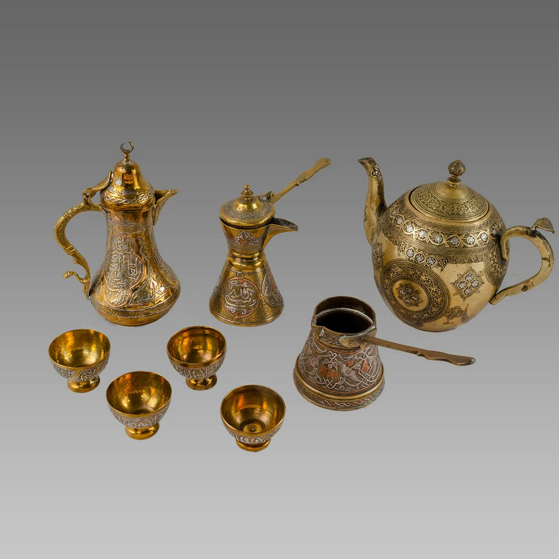 Antique Mamluk revival Syrian Silver Inlaid Brass (1 of 1)