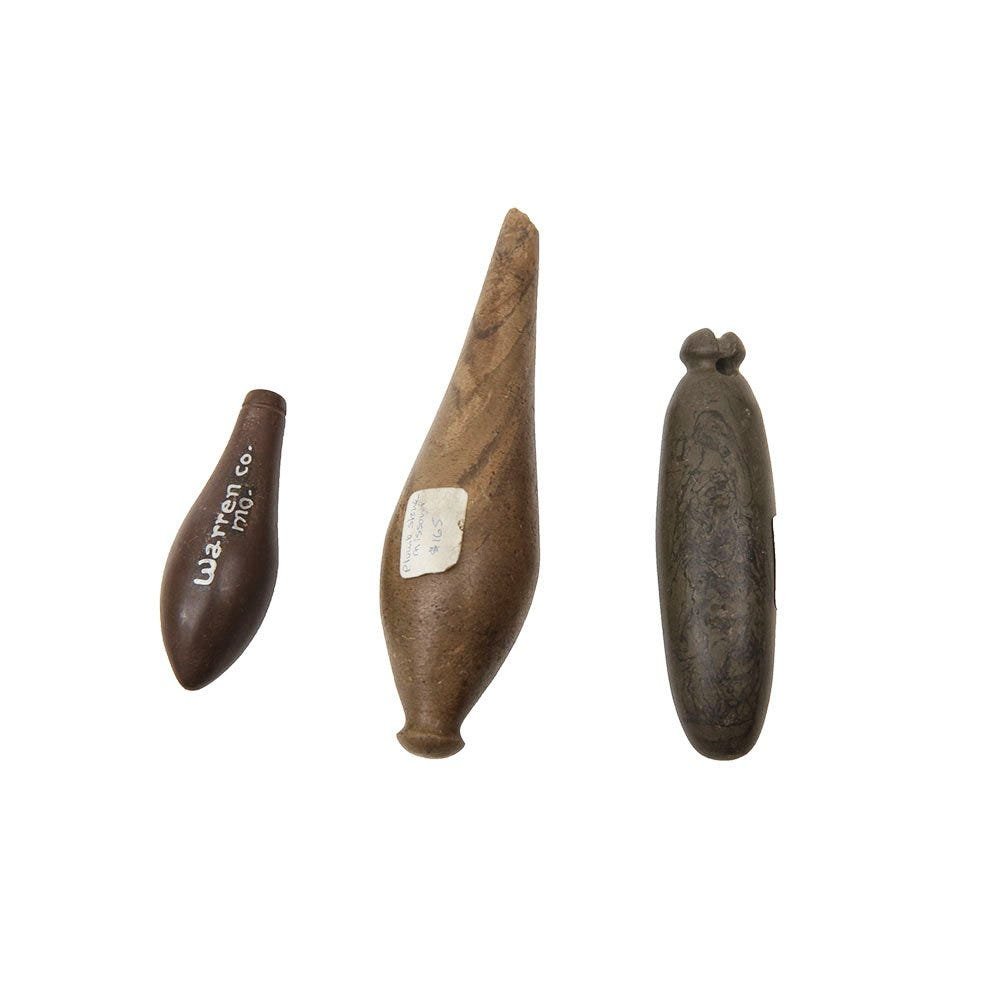 Lot of 3 American Indian Plumb stone Missouri. (1 of 1)