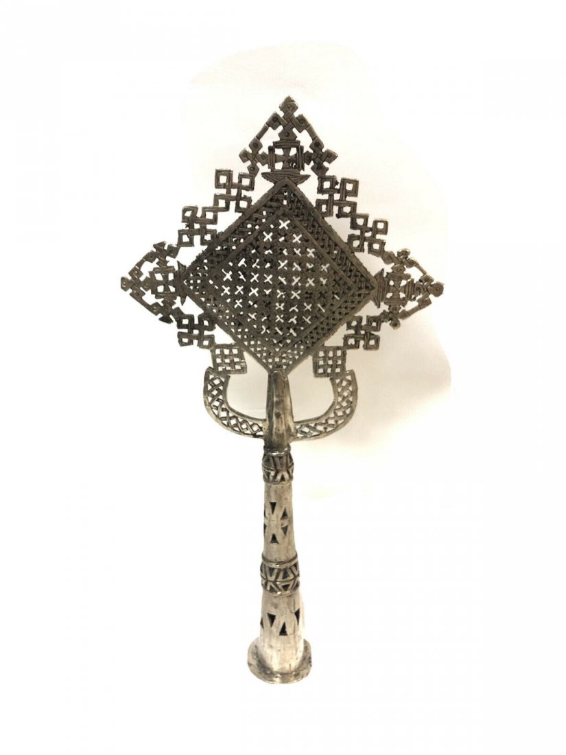 A Coptic Processional Cross Ethiopian c.20th centur (1 of 2)