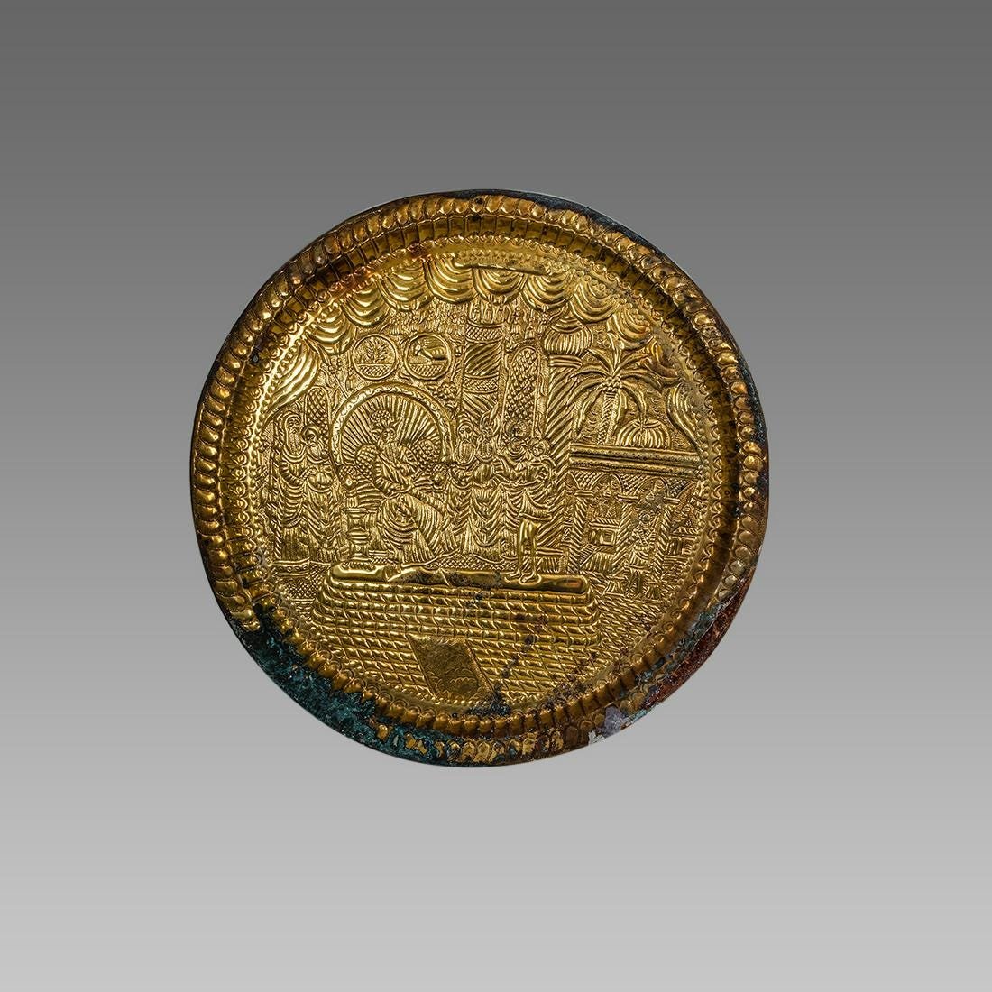 A Syrian Middle eastern Copper Tray with Joseph Pharaoh (1 of 1)