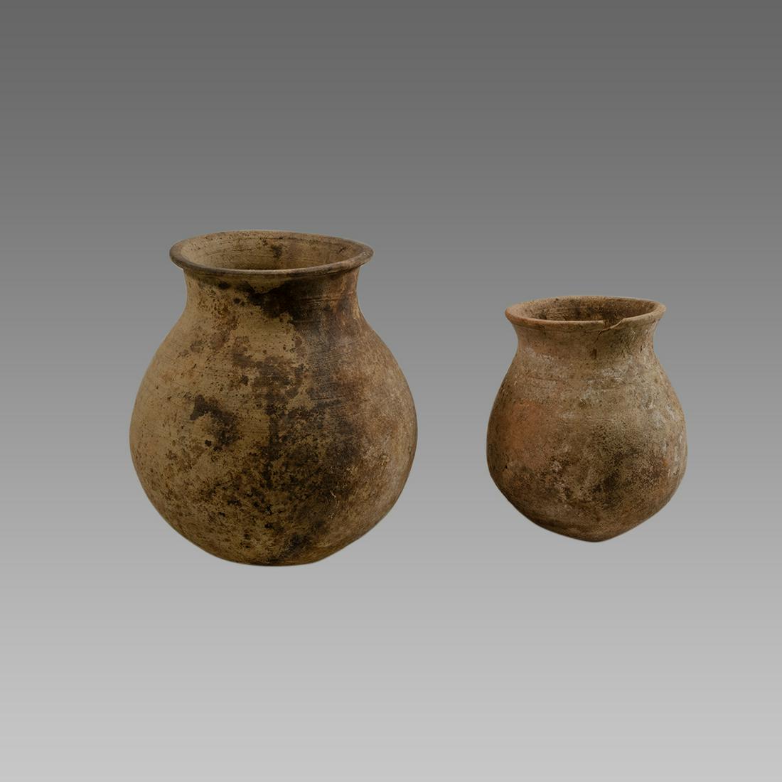 Lot of 2 Holy land Roman Terracotta Vessels c.1st cent (1 of 2)