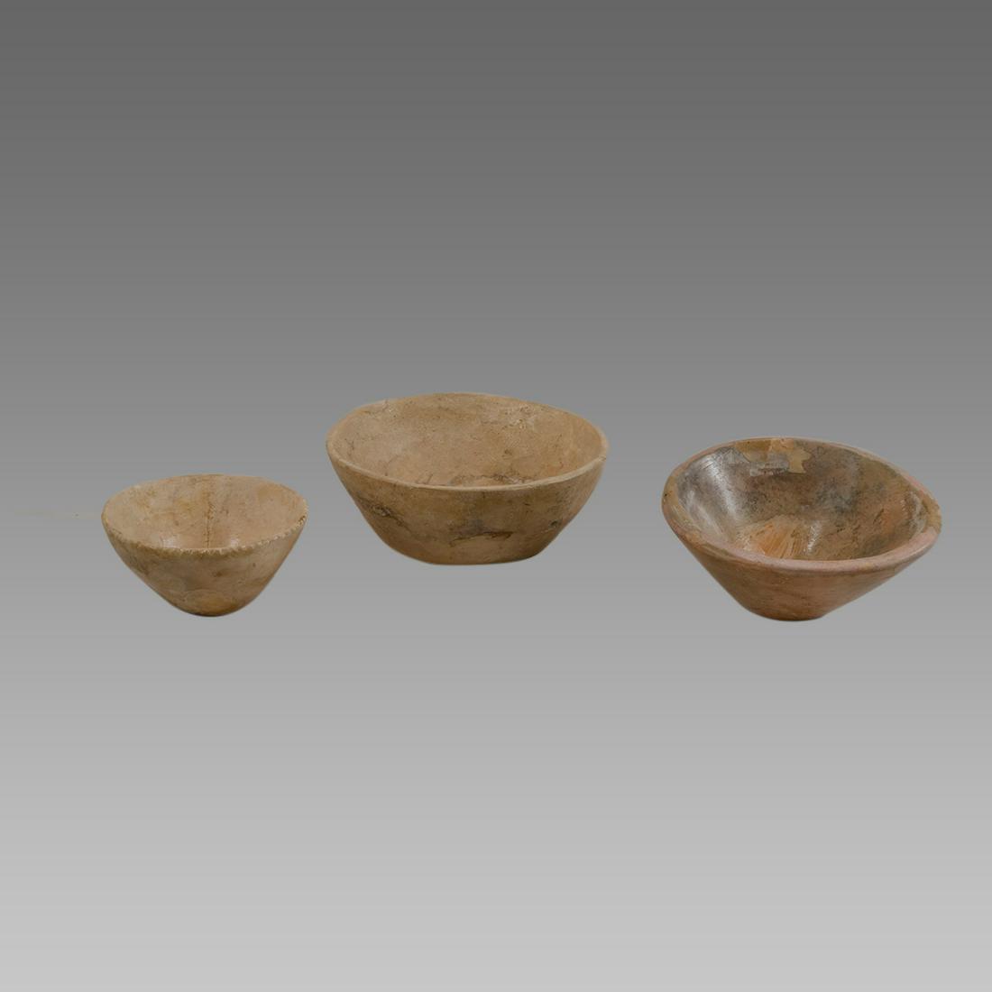 Lot of 3 Bactrian Stone Bowls c.200 BC. (1 of 2)