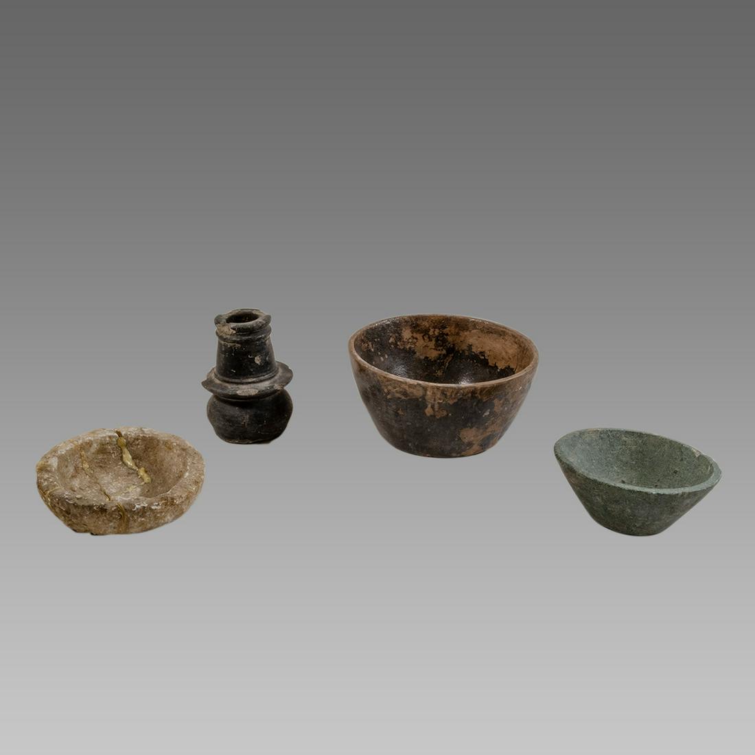 Lot of 4 Bactrian Stone Bowls c.200 BC. (1 of 1)