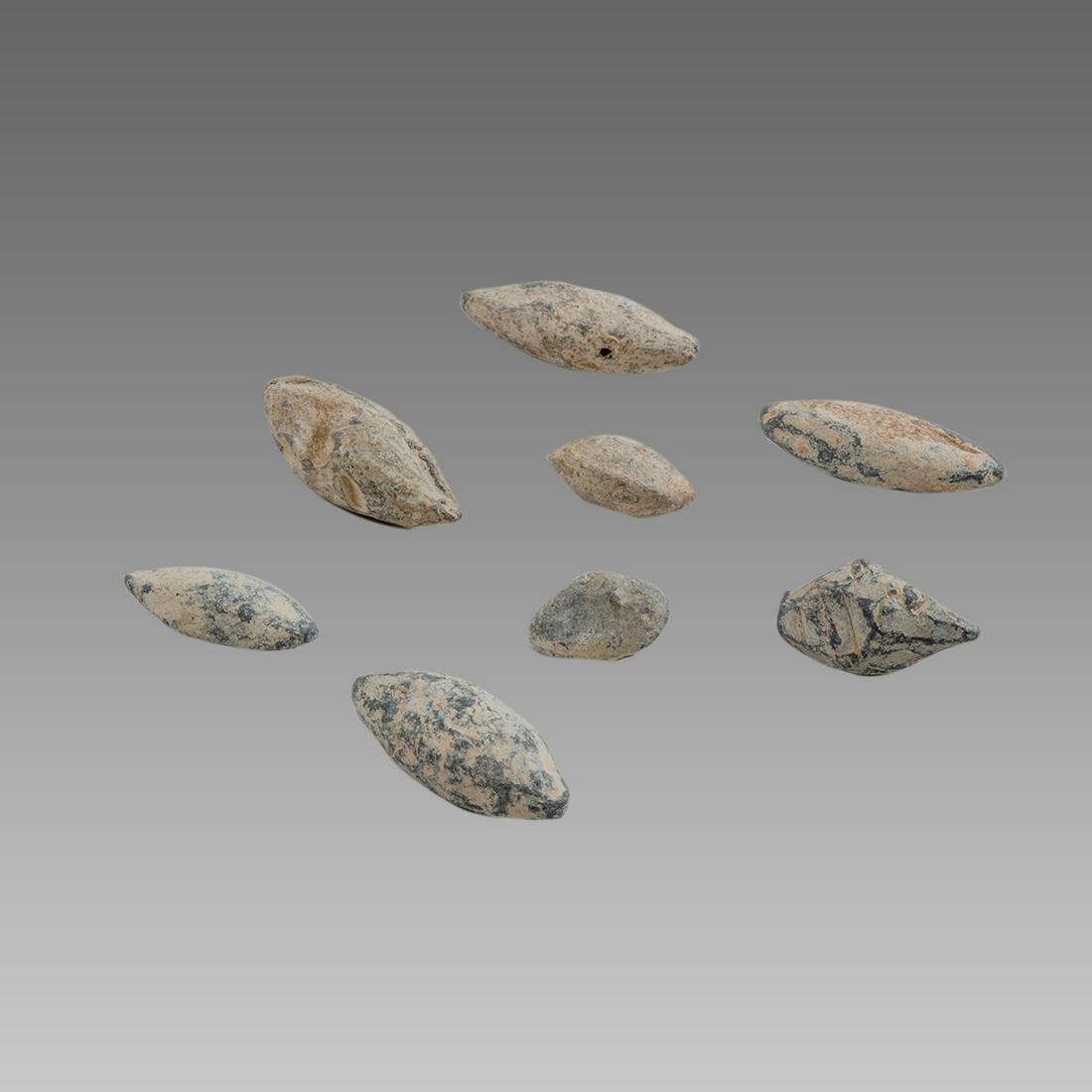 Lot of 8 Roman Lead Sling Bullets c.2nd century AD. (1 of 2)