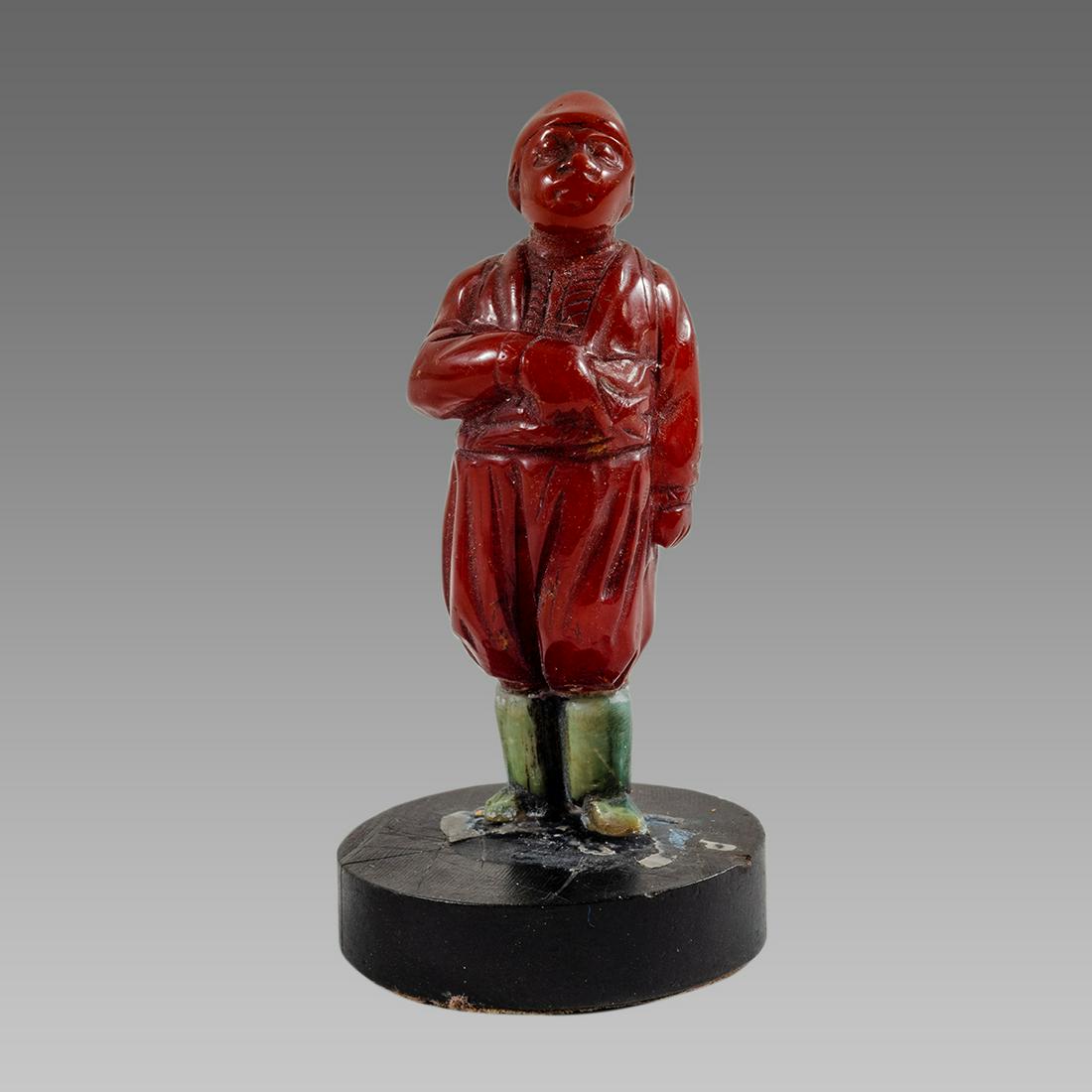 Ottoman Amber Turkish Man. Size 2 1/8 inches high. (1 of 3)