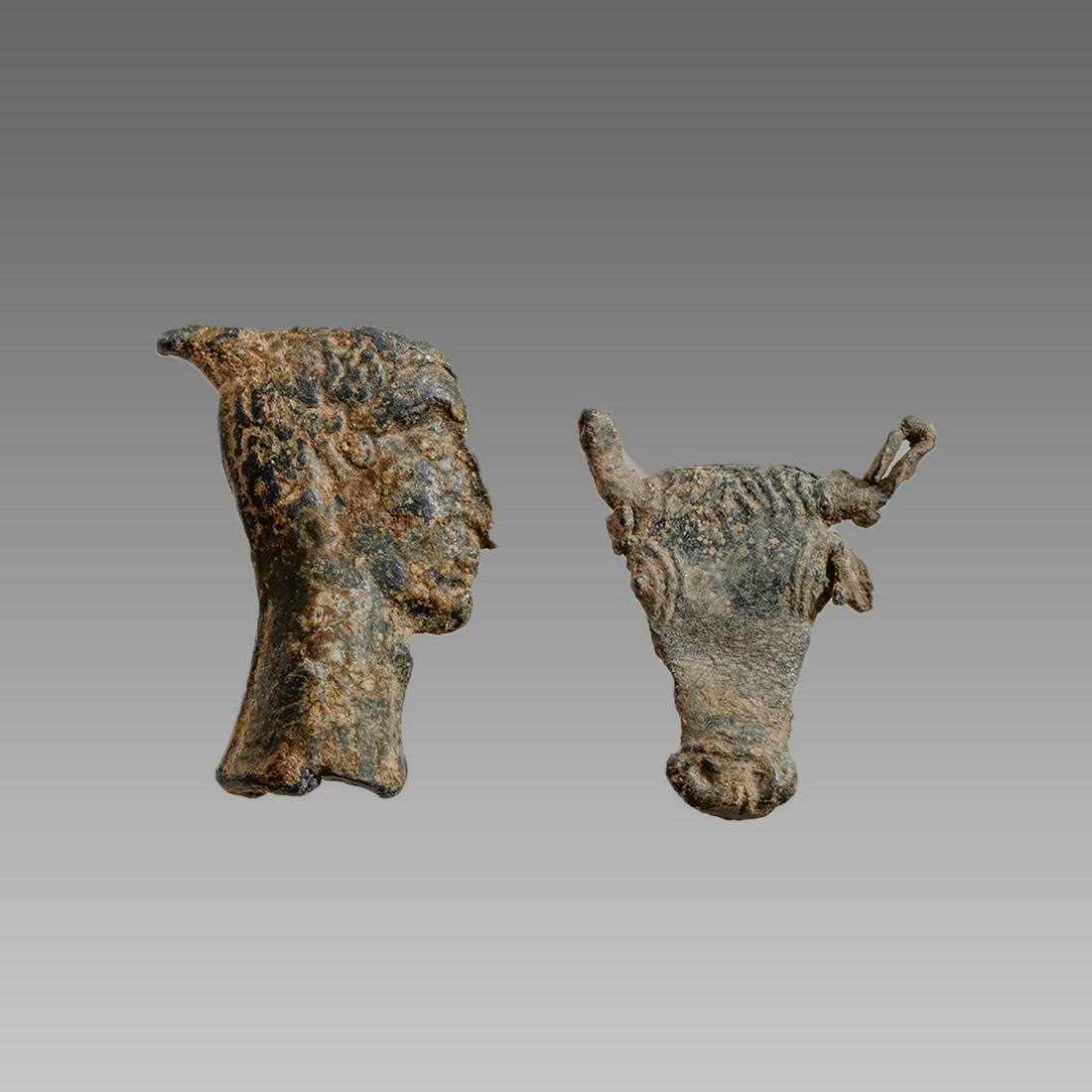 Lot of 2 Roman Lead Amulets. (1 of 2)