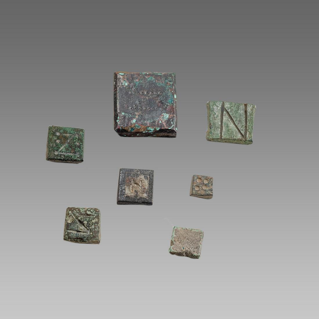 Lot of 7 Byzantine Bronze Weights. (1 of 2)