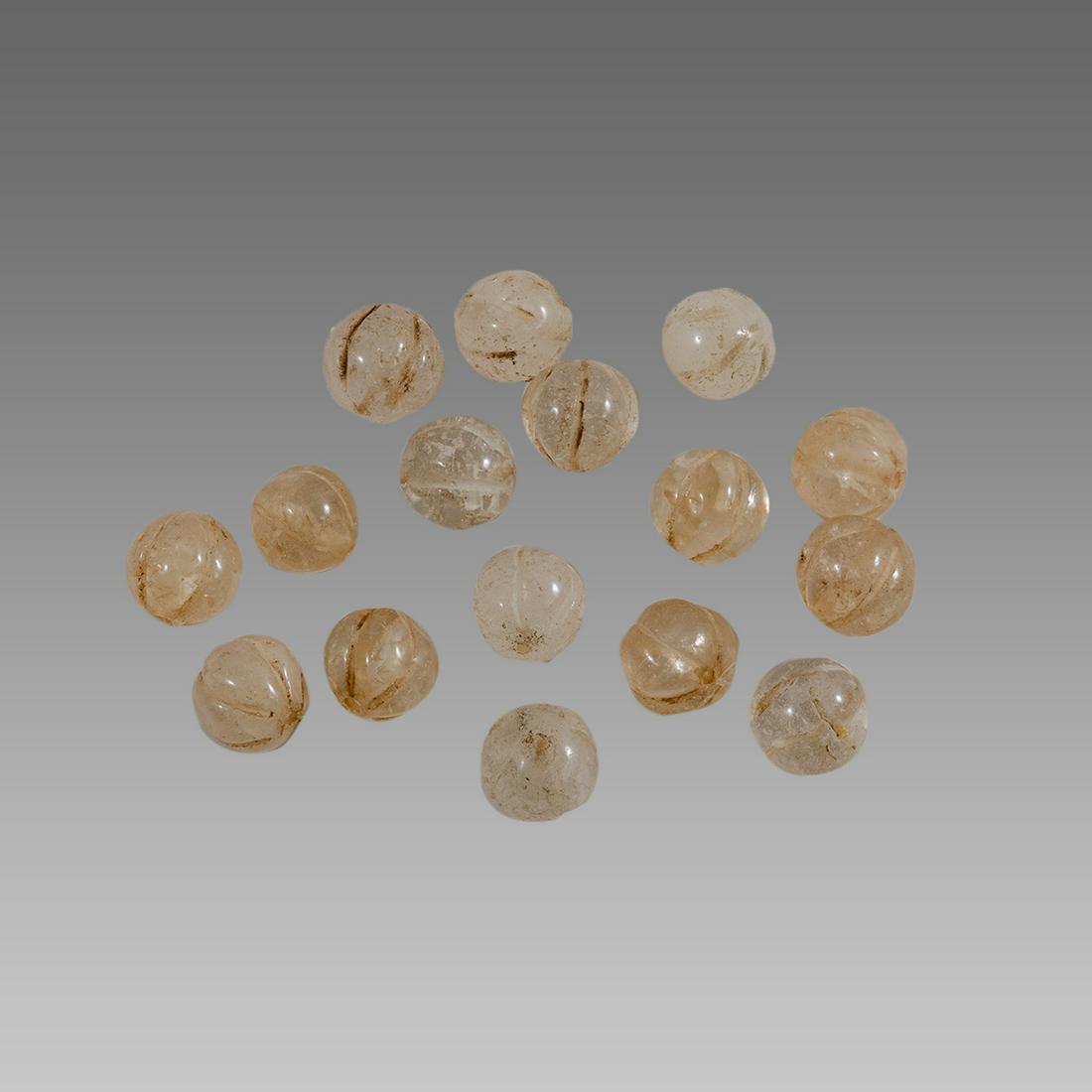 Lot of 16 Near Eastern Rock Crystal Beads. (1 of 1)