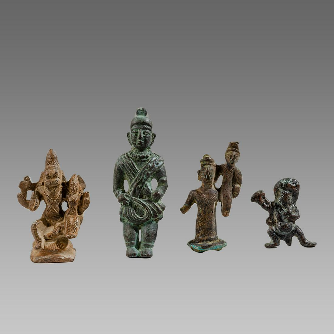 Lot of 4 Indian Bronze Buddha Figures probably c.19th (1 of 2)