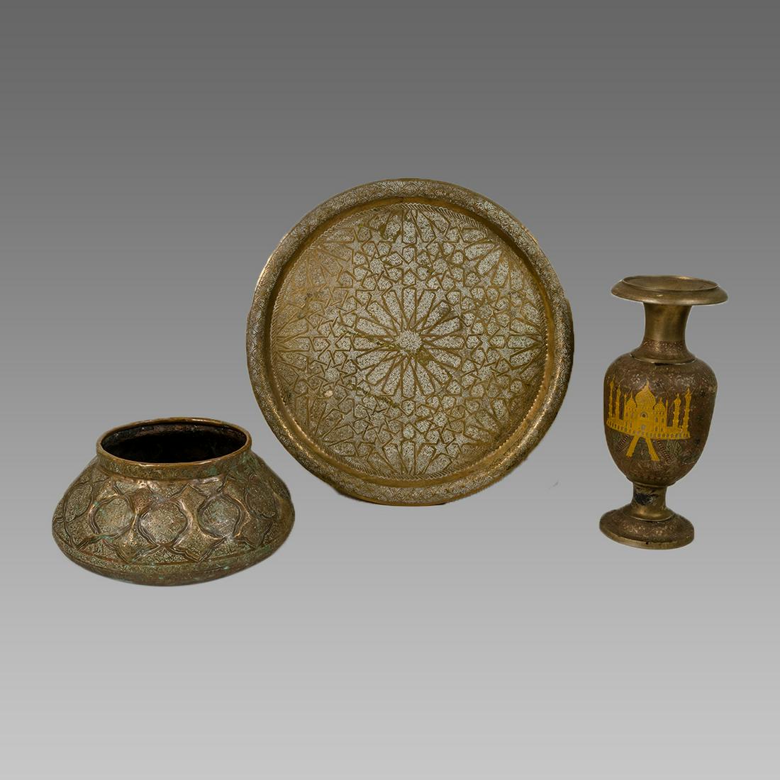 Lot of 3 Middle eastern Islamic Copper Vessels. (1 of 1)