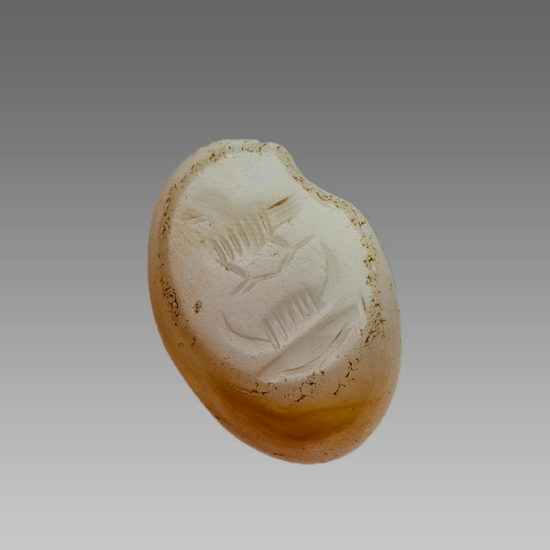 Ancient Sasanian Agate Seal with Bird c.5th century AD. (1 of 2)